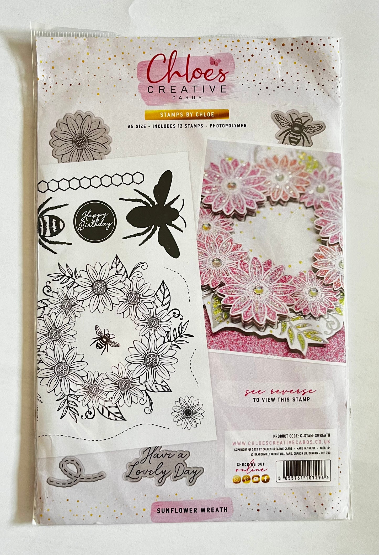 Chloes Creative Cards Sunflower Wreath Stamp Set - Inspire Creationz