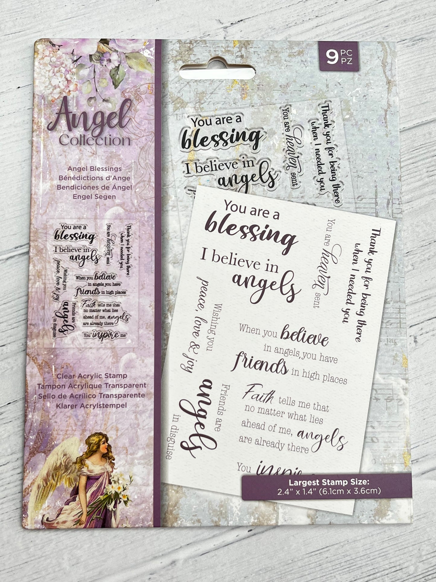 Crafters Companion Angel Collection Angel Blessings Stamps x9 - Inspire Creationz