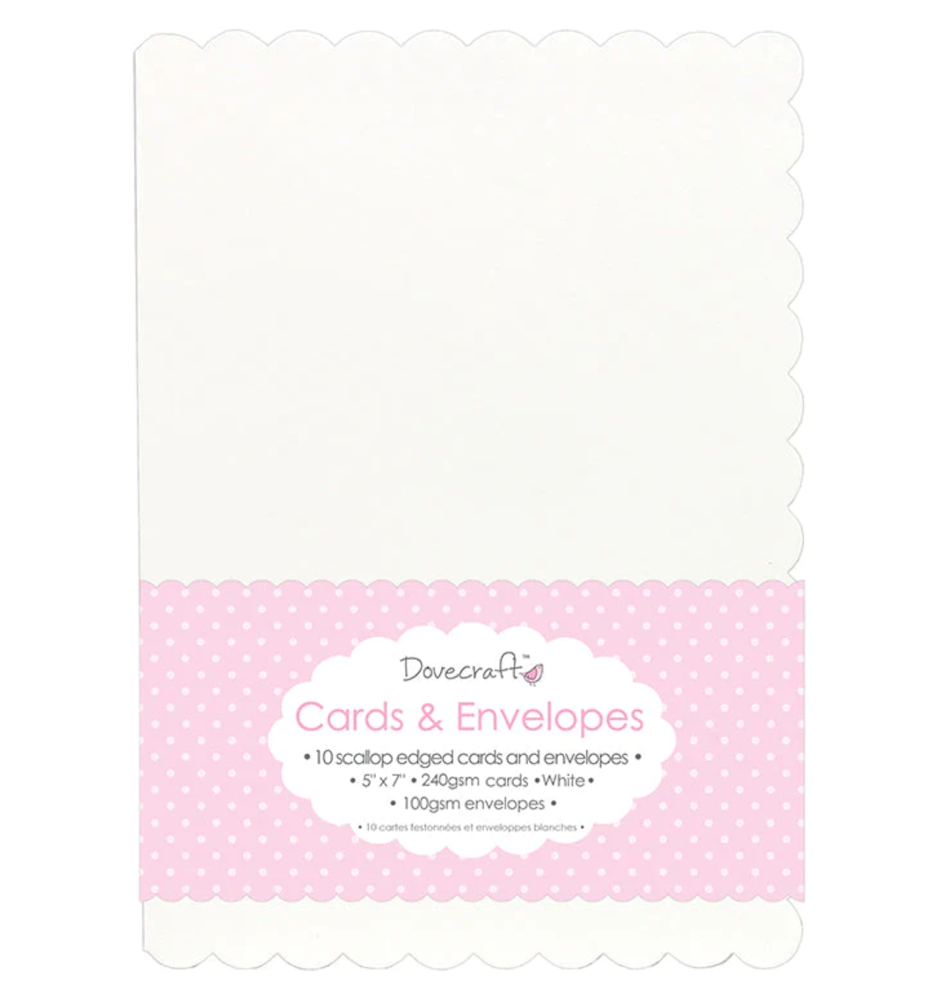 Dovecraft 5"x7" Scalloped Cards & Envelopes x10