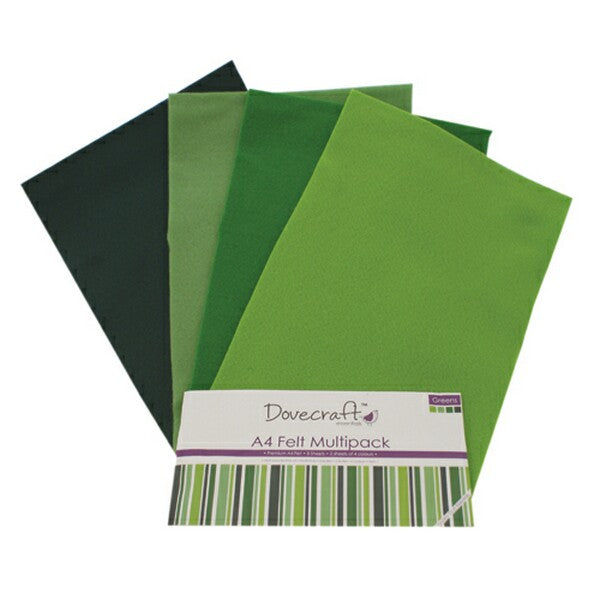 Dovecraft A4 Felt - Greens