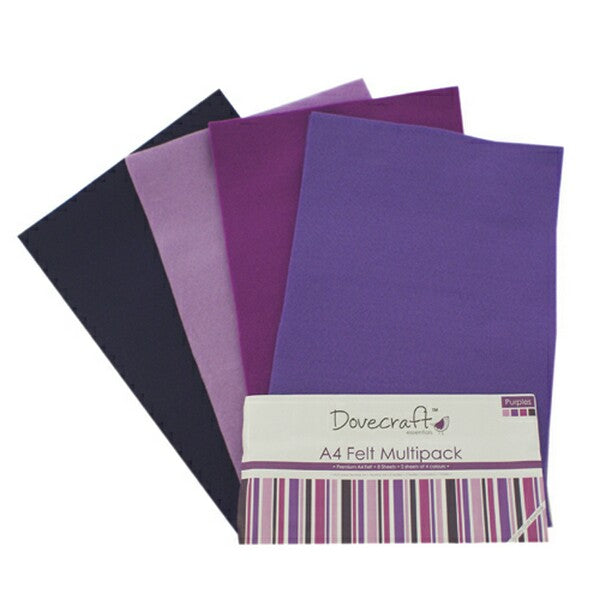 Dovecraft A4 Felt - Purples