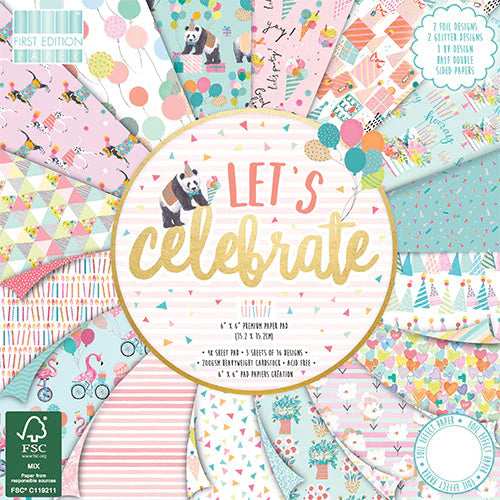 First Edition FSC 6x6 Paper Pad - Let's Celebrate