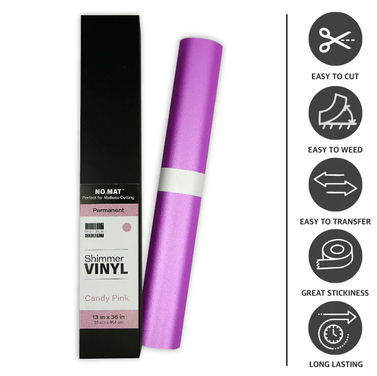 First Edition Mat-less Vinyl Permanent Shimmer - Pink 13in x 36in