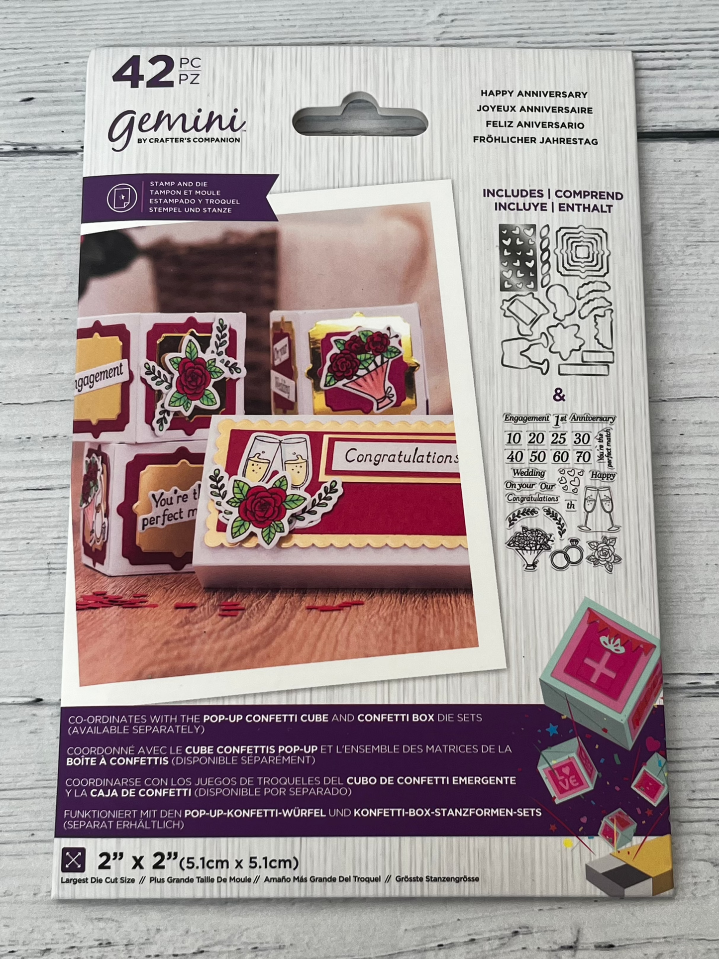 Gemini Happy Anniversary Stamp & Die Set