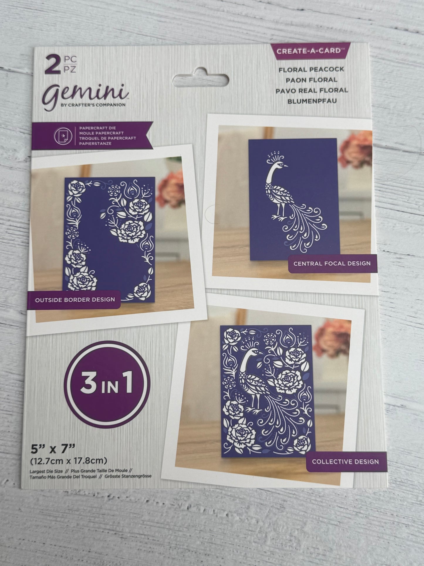 Gemini By Crafter Companion Create-A-Card Floral Peacock