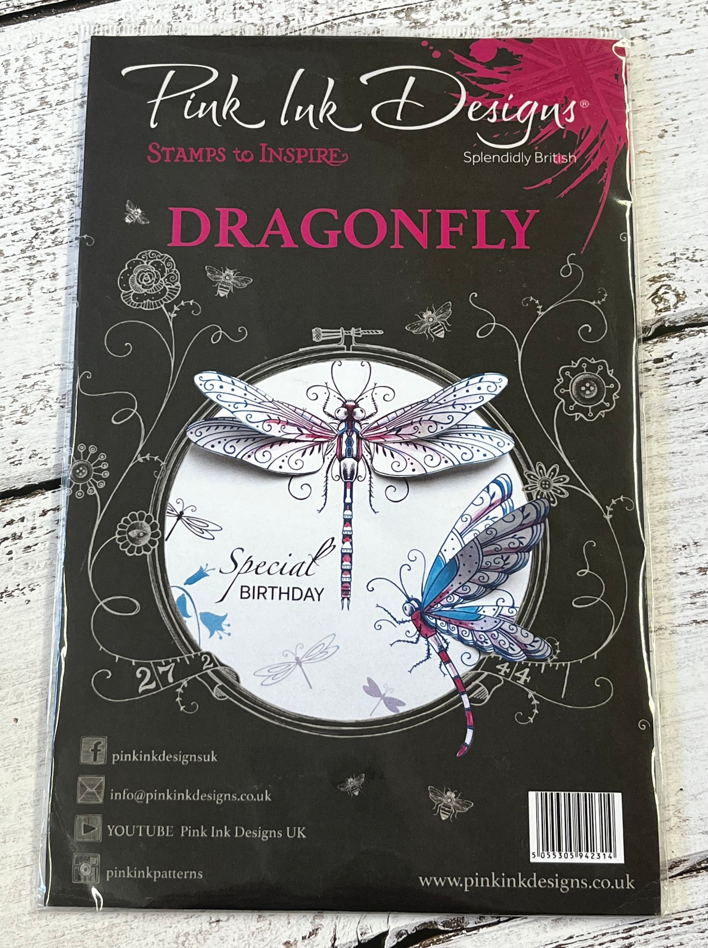 Pink Ink Designs Dragonfly Acrylic Stamps Set