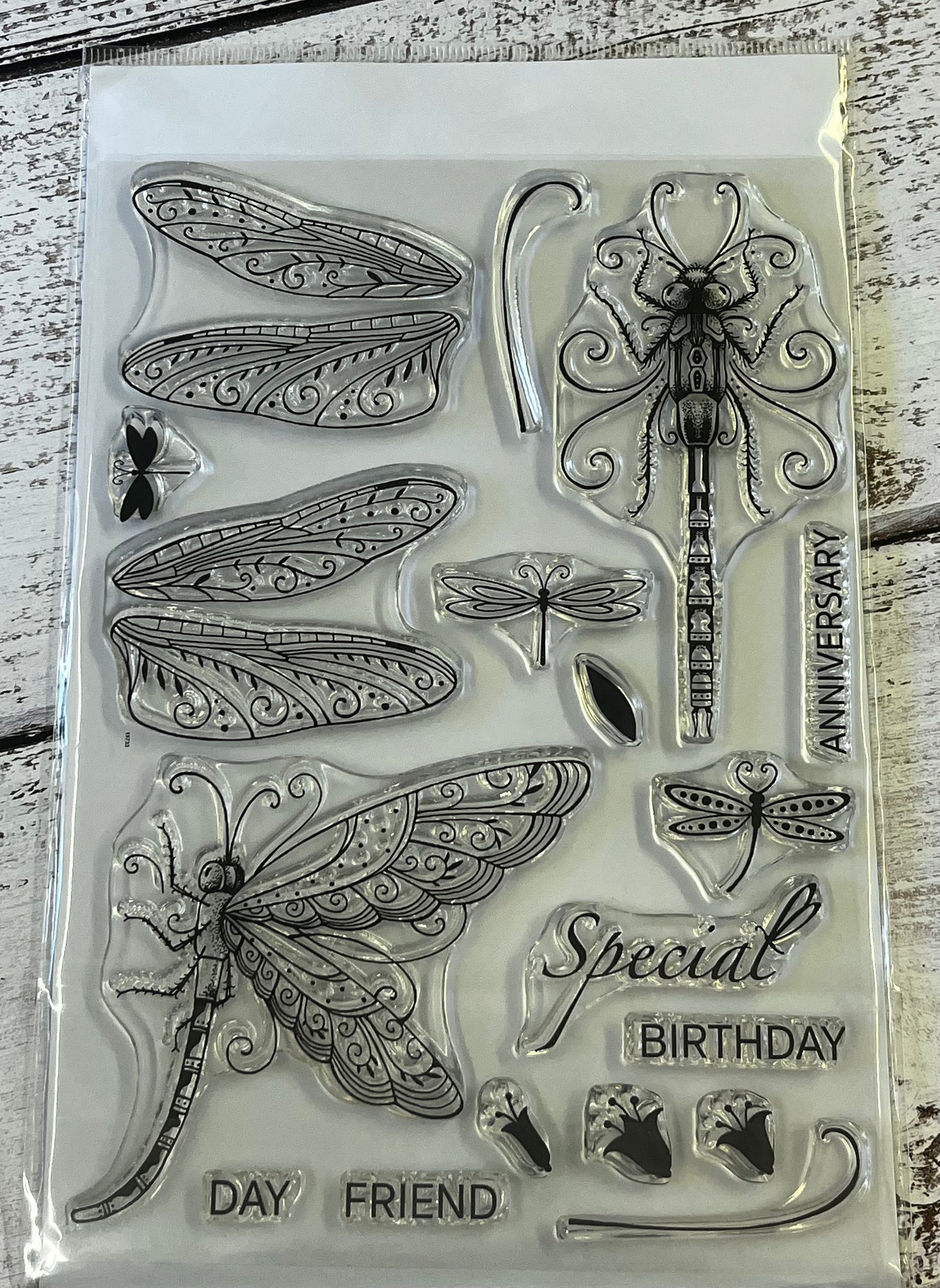 Pink Ink Designs Dragonfly Acrylic Stamps Set