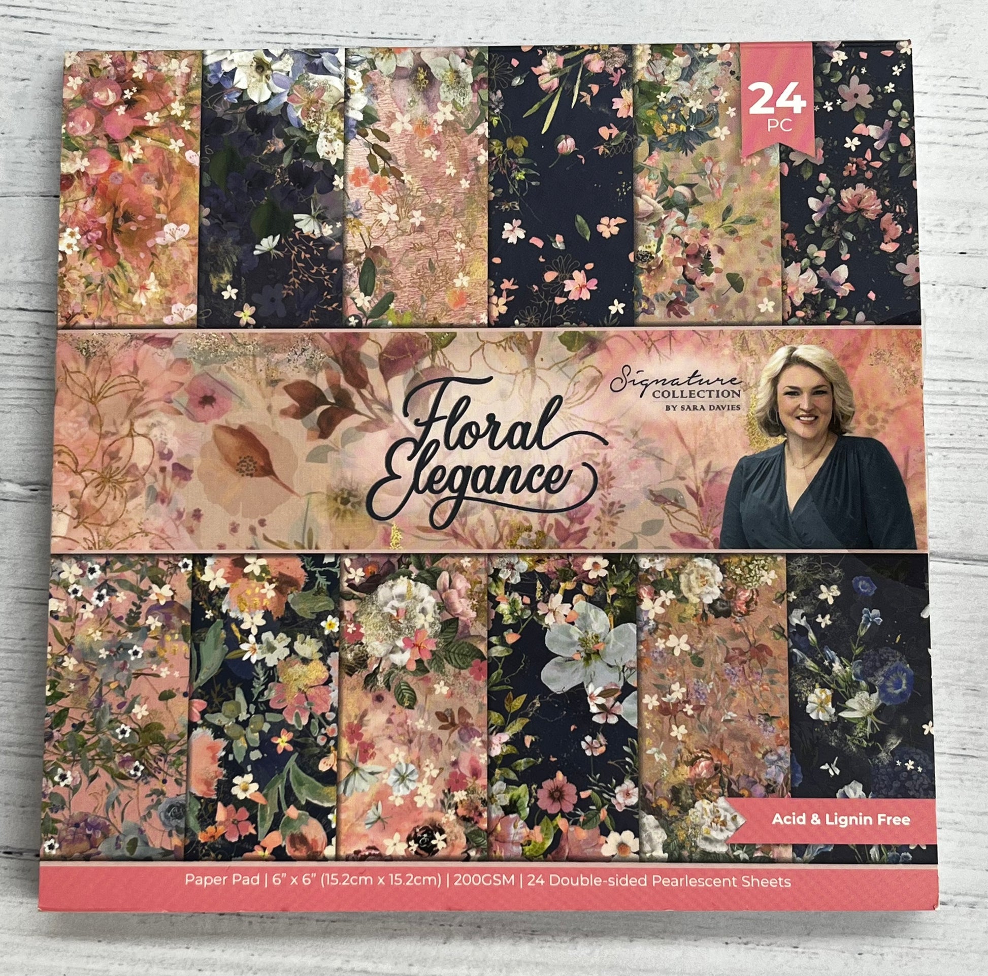 Sara Davies Signature Collection Floral Elegance Paper Pad 6x6 - Inspire Creationz