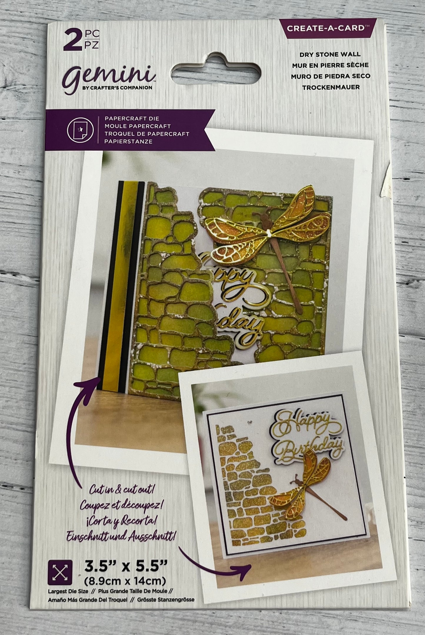 Gemini By Crafters Companion Create A Card Dry Stone Wall Die Set - Inspire Creationz
