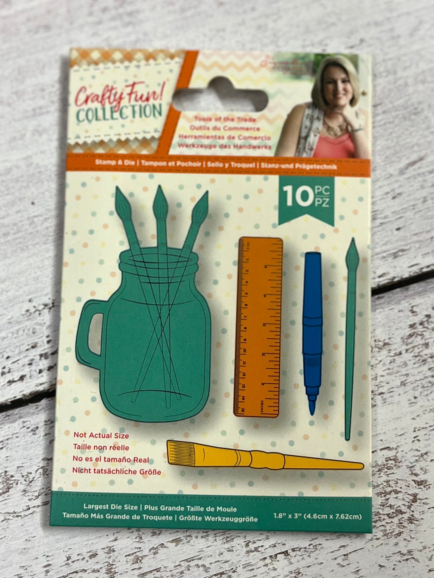 Sara Davies Crafty Fun Collection Tools of the Trade Stamp & Die Set - Inspire Creationz