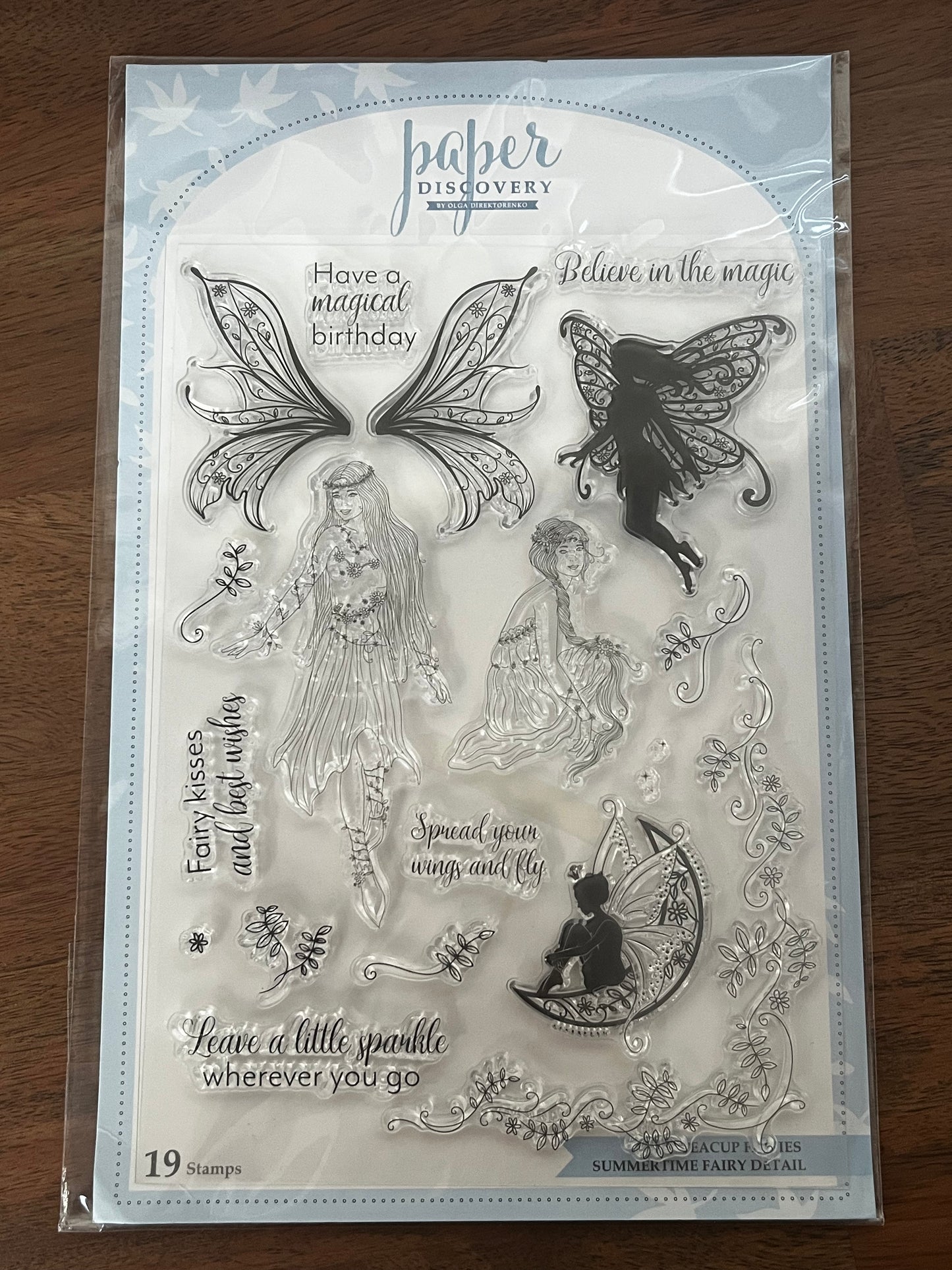 Paper Discovery A5 Stamp Set Teacup Fairies Summertime Fairy Detail x19