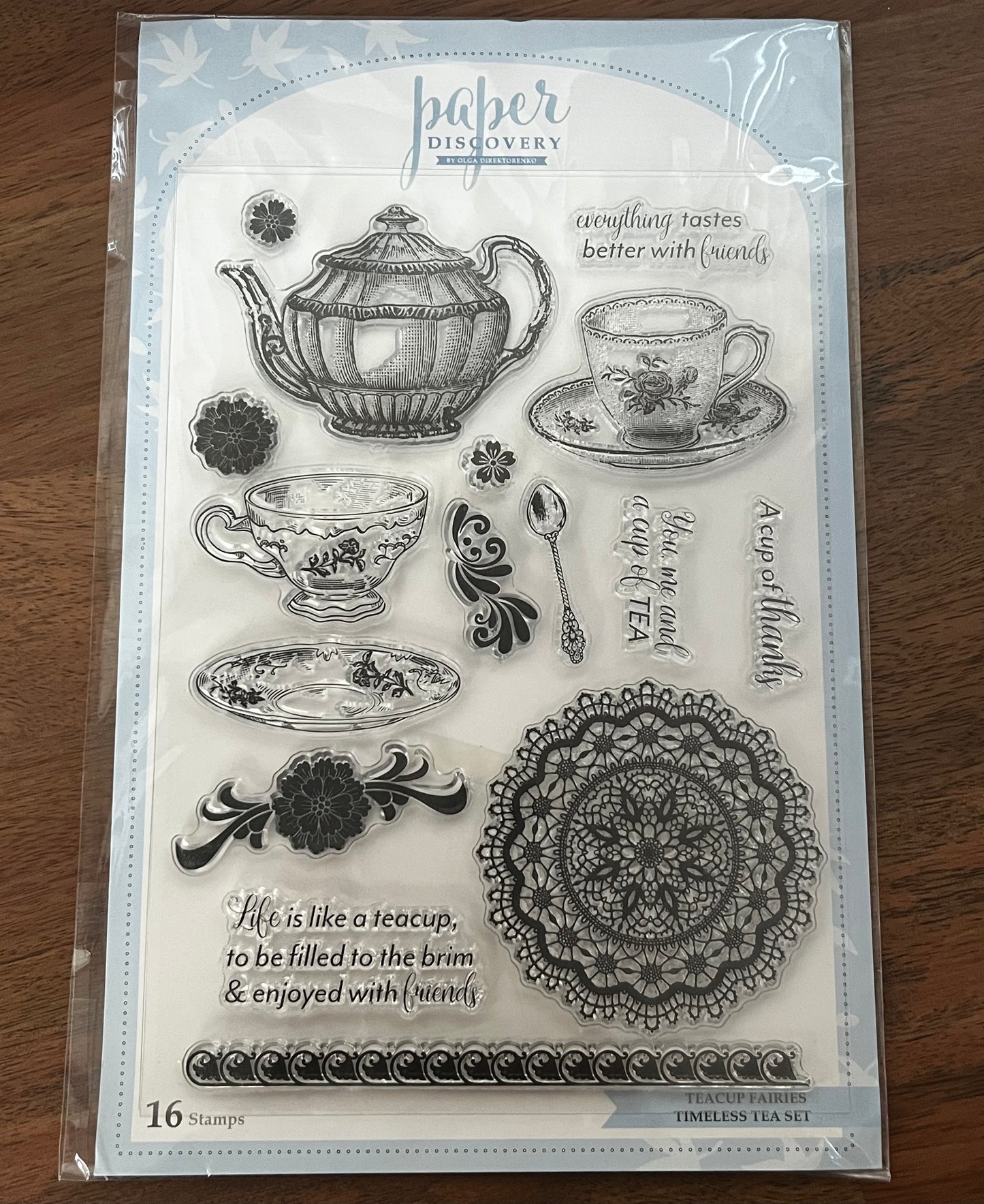 Paper Discovery A5 Stamp Set Teacup Fairies Timeless Tea Set Stamps
