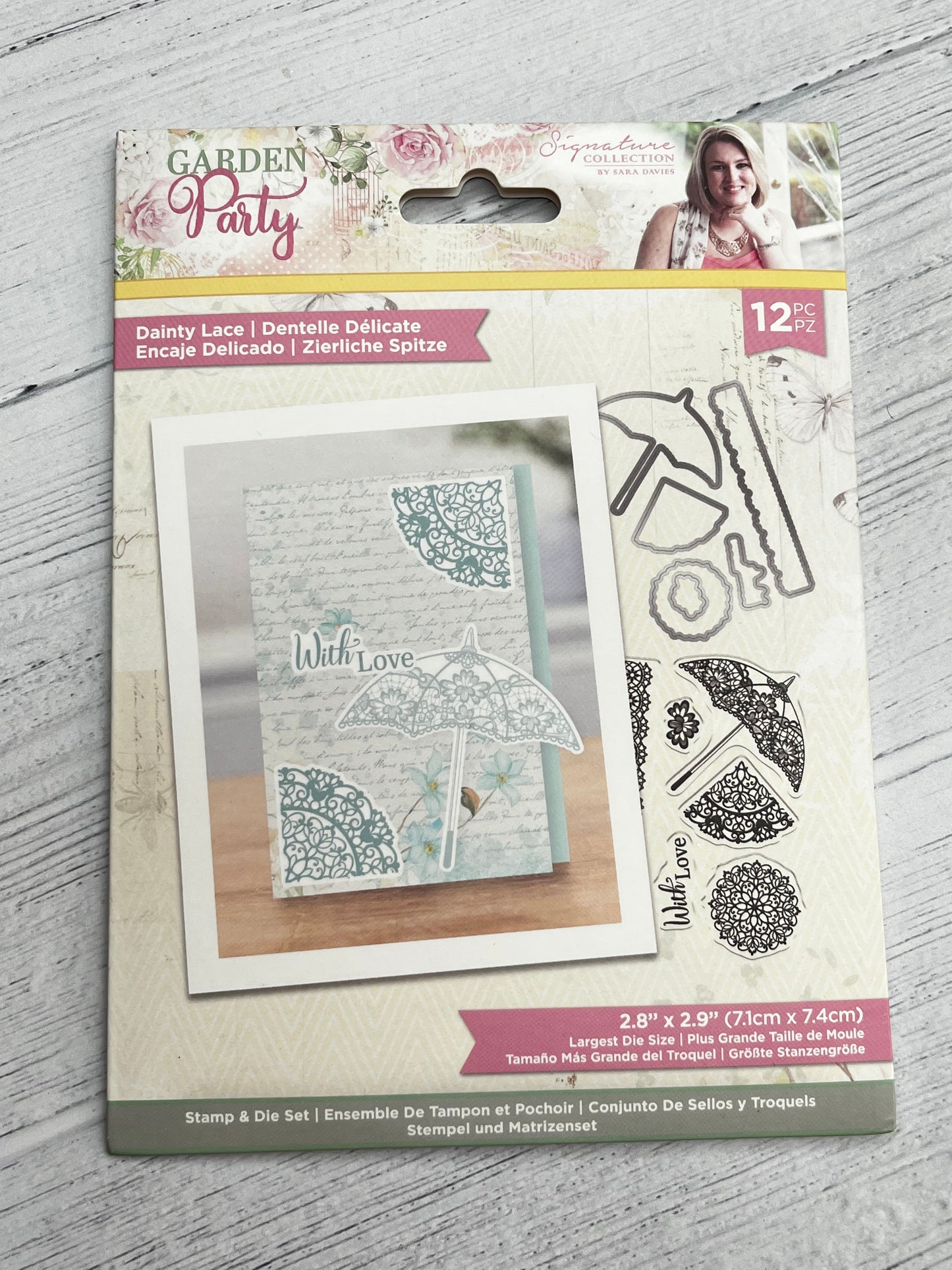 Crafters Companion Garden Party Dainty Lace Stamp & Die Set x12