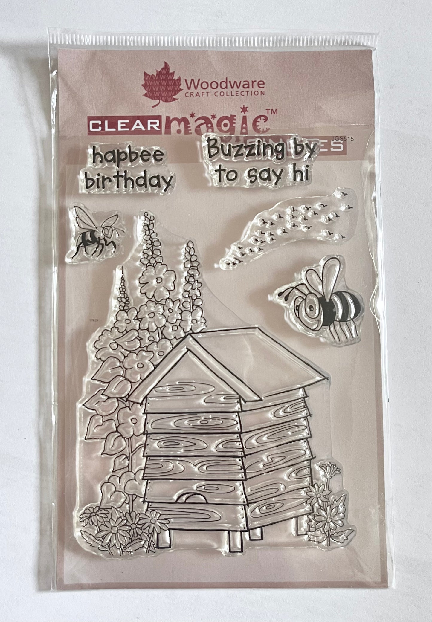 Woodware Craft Collection Bee Happy Stamp Set