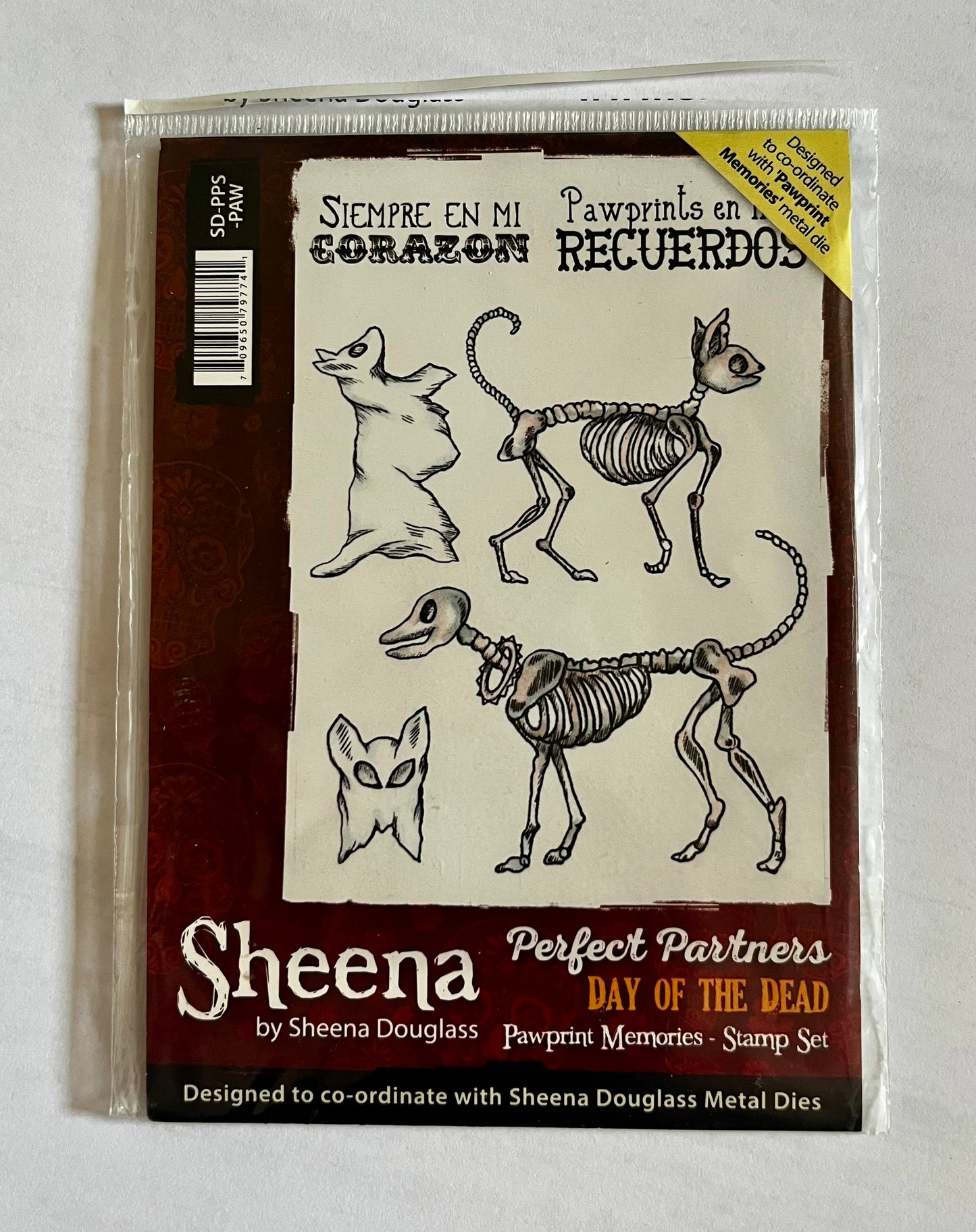 Sheena Douglas Day of the Dead Pawprint Memories Stamp Set - 6 Stamps