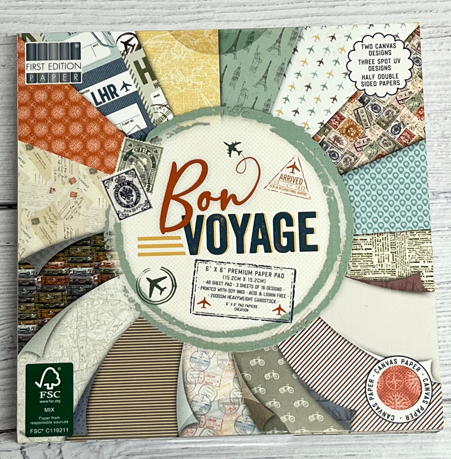First Edition Bon Voyage Paper Pad 6x6 x 48 Sheets