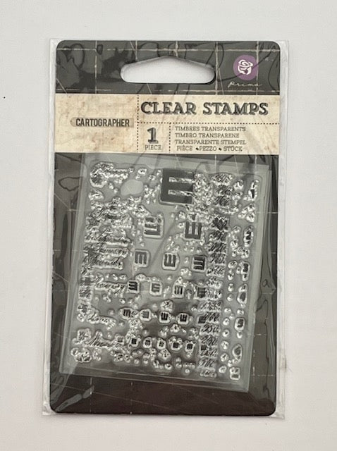 Prima Cartographer Mini Background Stamp 6cm x 7cm