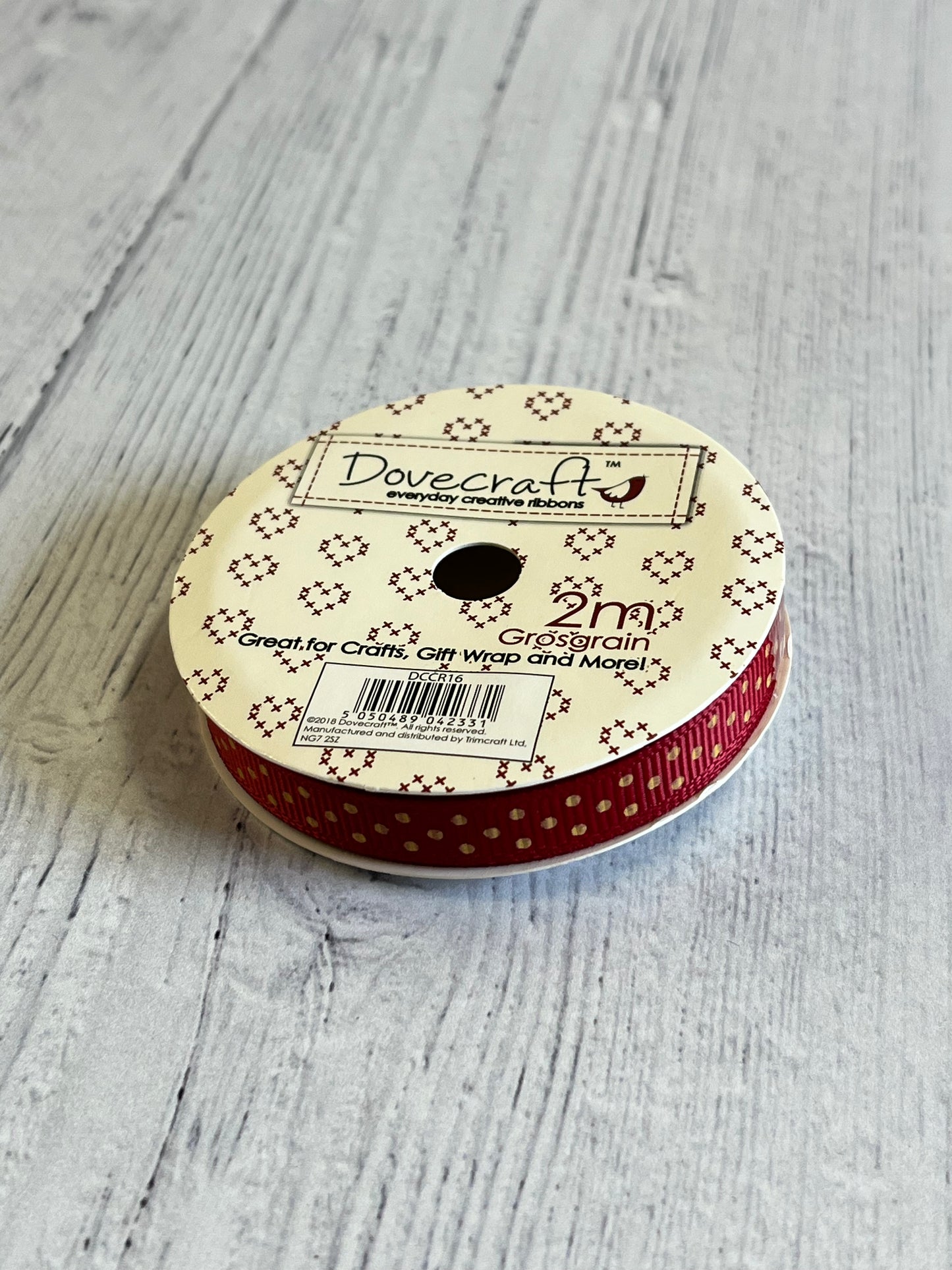 Dovecraft Grosgrain Ribbon - 2m Roll. Your Choice of Design