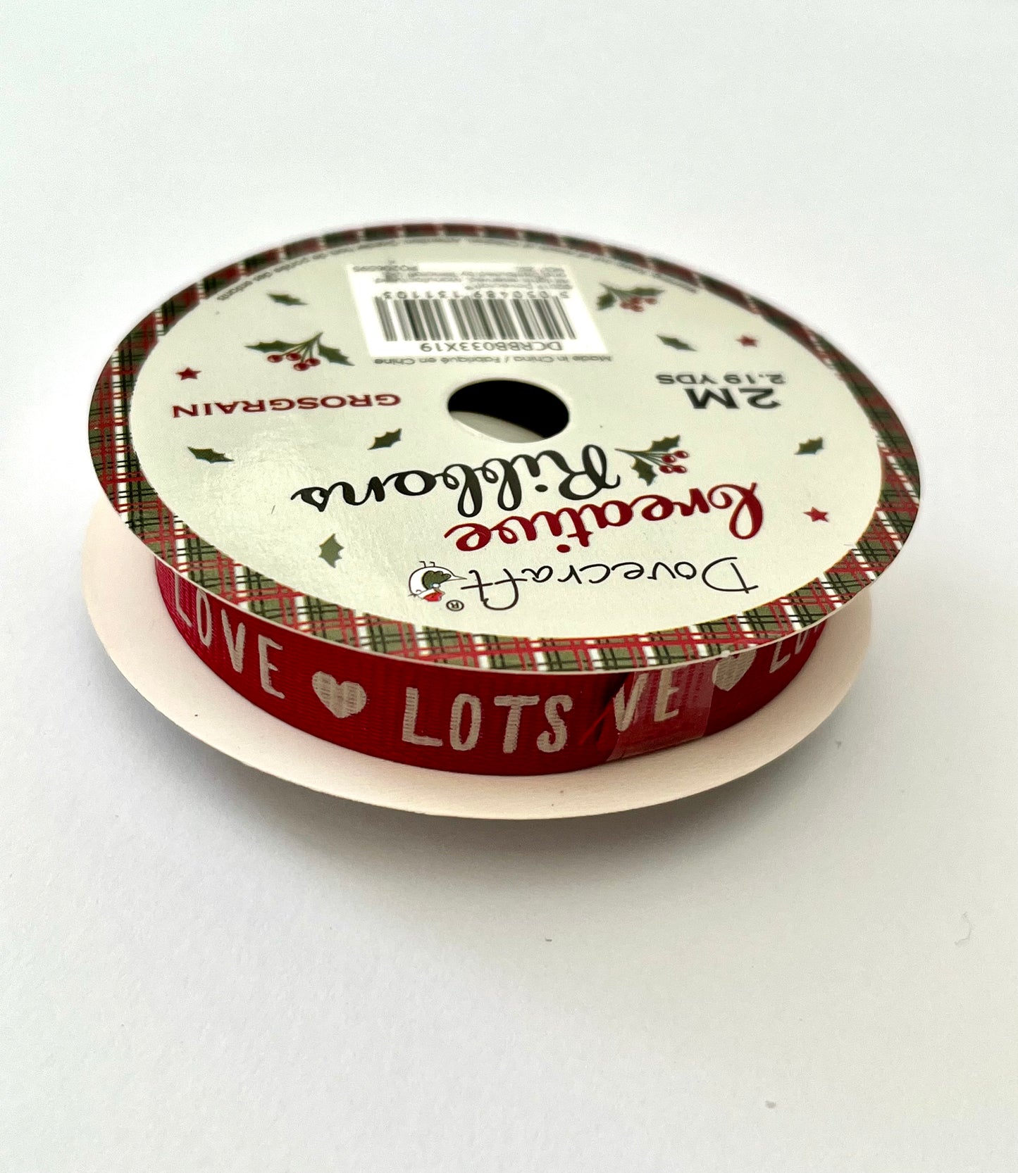 Dovecraft Grosgrain Christmas Ribbon Roll - Your Choice of Design