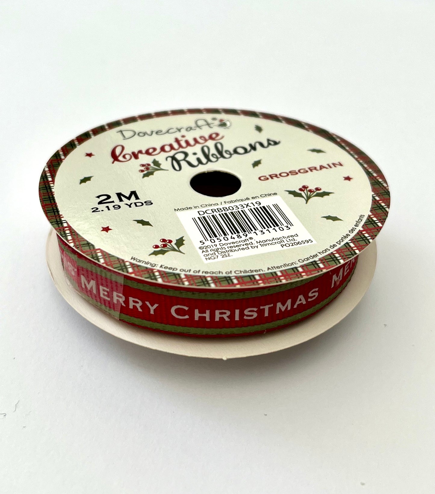 Dovecraft Grosgrain Christmas Ribbon Roll - Your Choice of Design