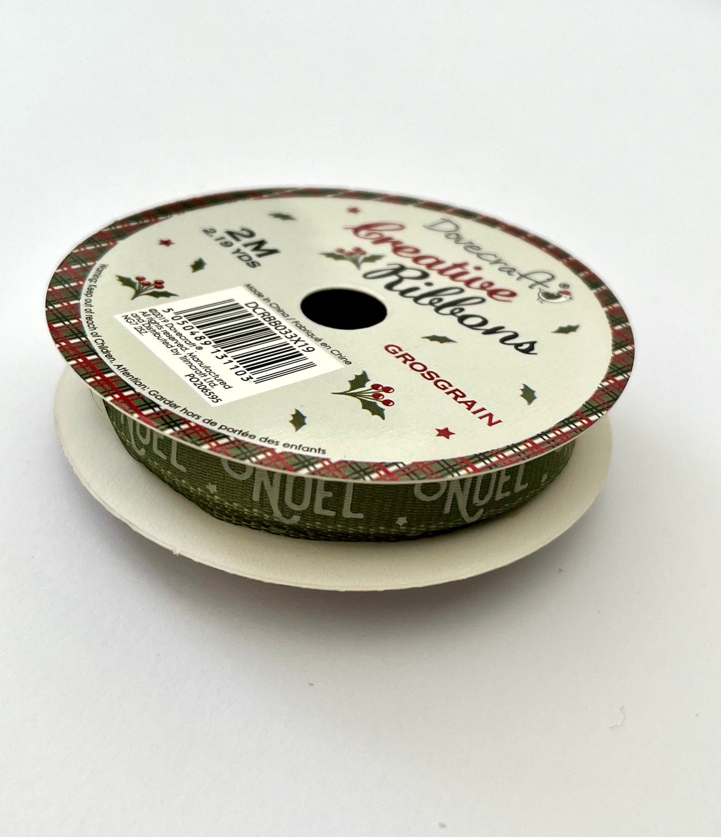 Dovecraft Grosgrain Christmas Ribbon Roll - Your Choice of Design