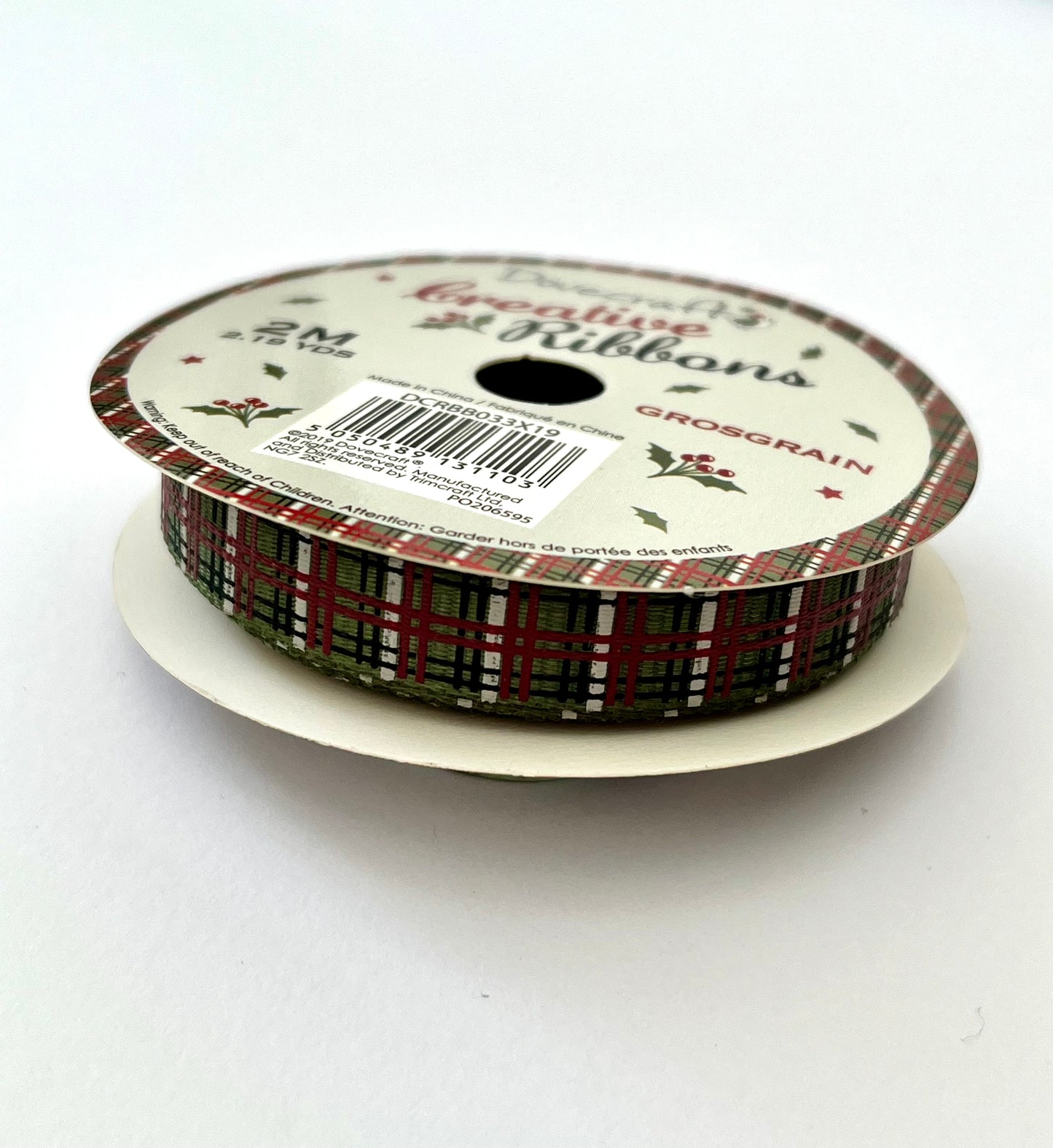 Dovecraft Grosgrain Christmas Ribbon Roll - Your Choice of Design