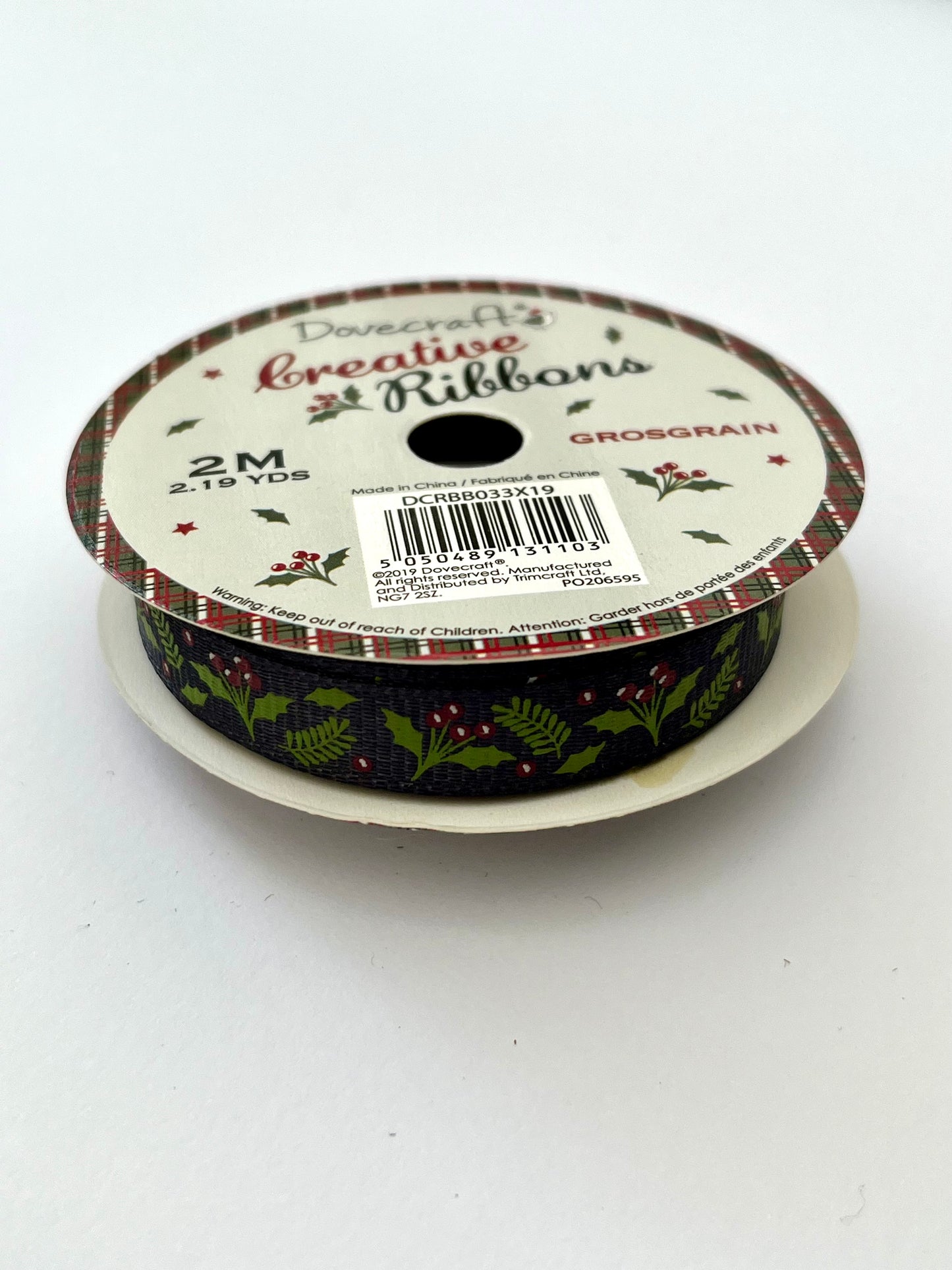 Dovecraft Grosgrain Christmas Ribbon Roll - Your Choice of Design