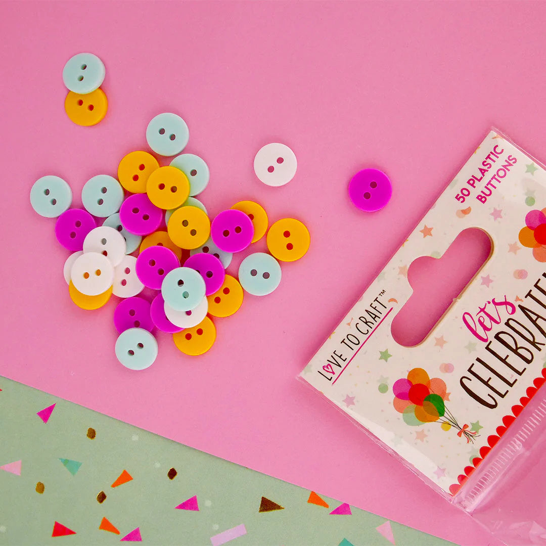 Love to Craft Let's Celebrate Buttons x50