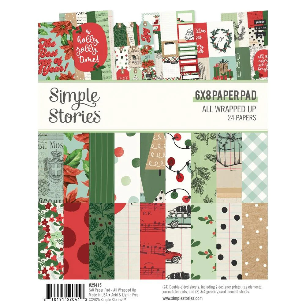 Simple Stories All Wrapped Up 6x8 Chriatmas Paper Pad