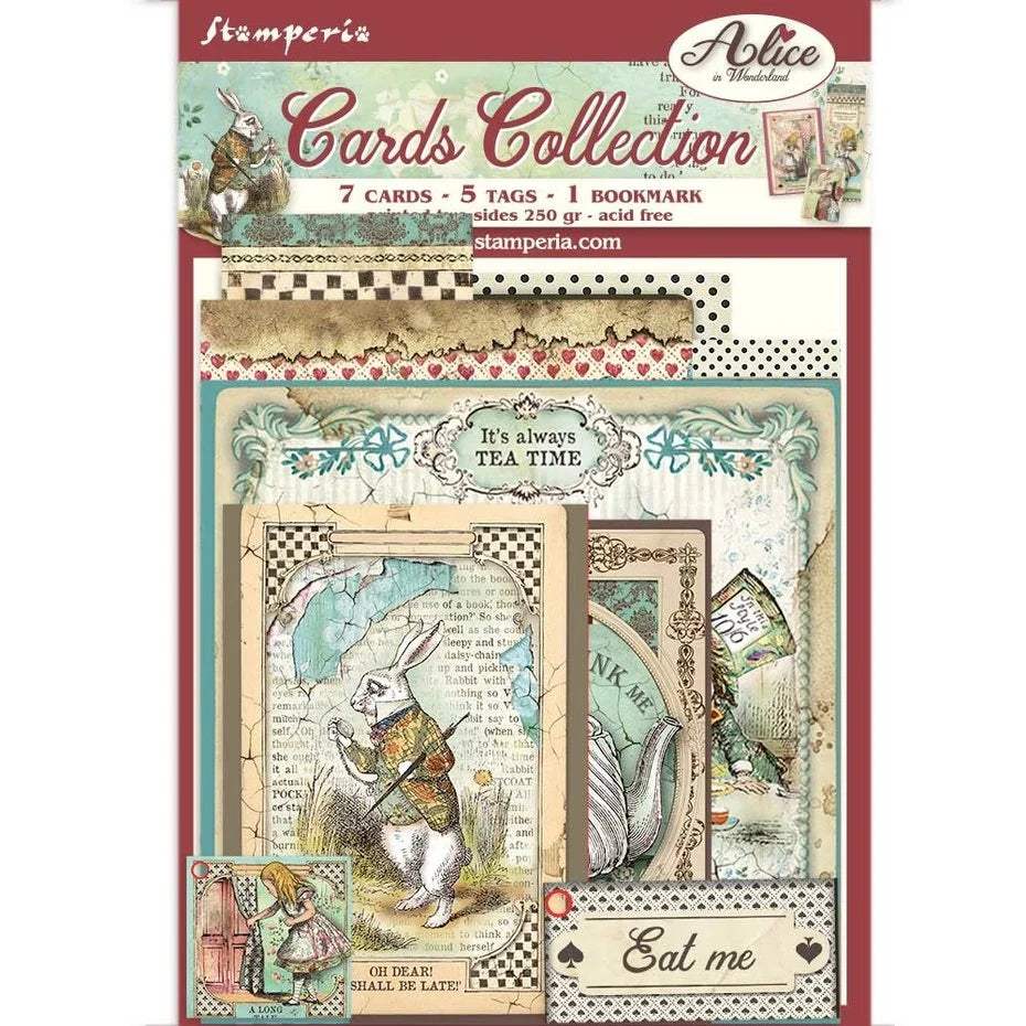 Stamperia Cards Collection Alice In Wonderland (SBCARD01) - Inspire Creationz