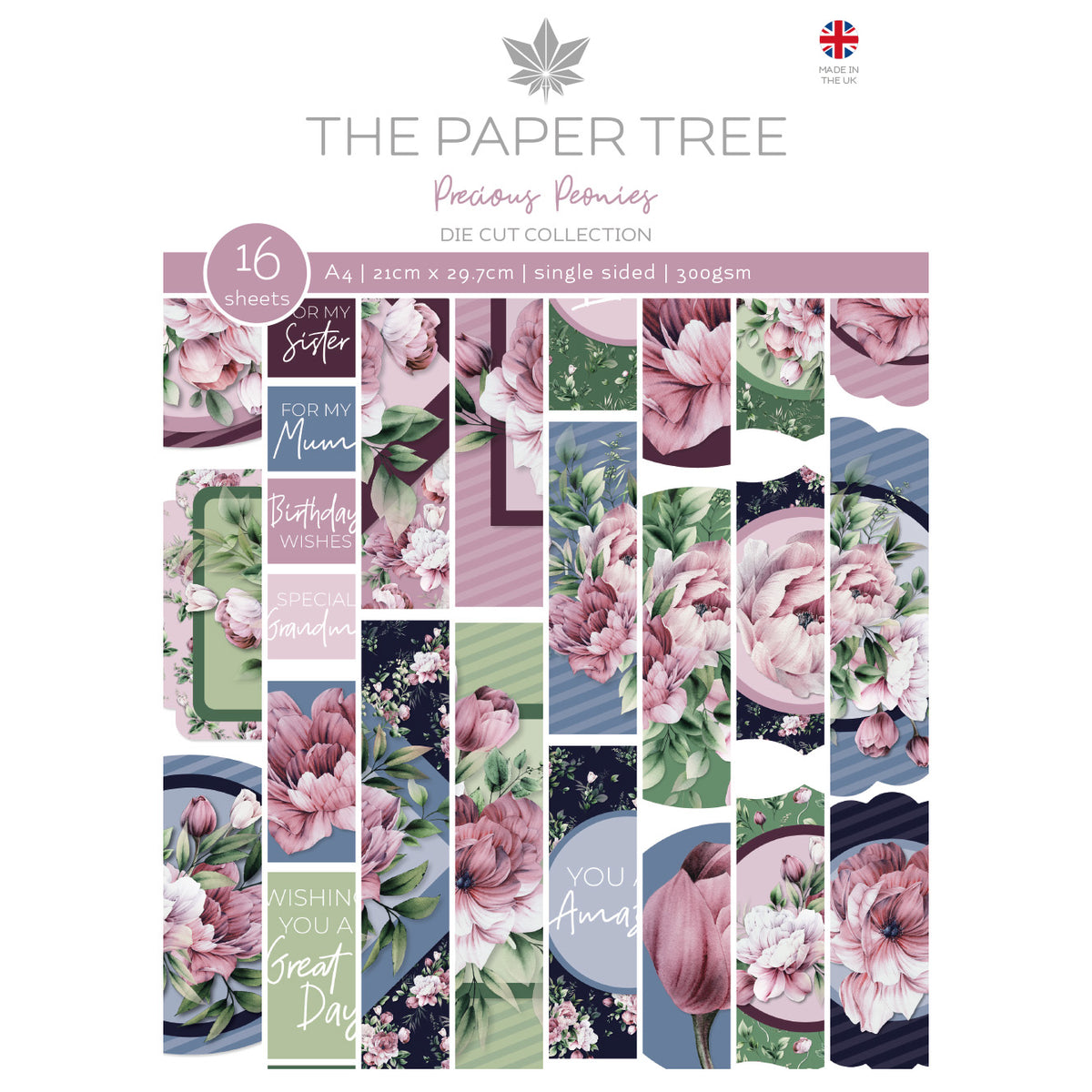 The Paper Tree Pretty Precious Peonies A4 Die Cut Collection Pack
