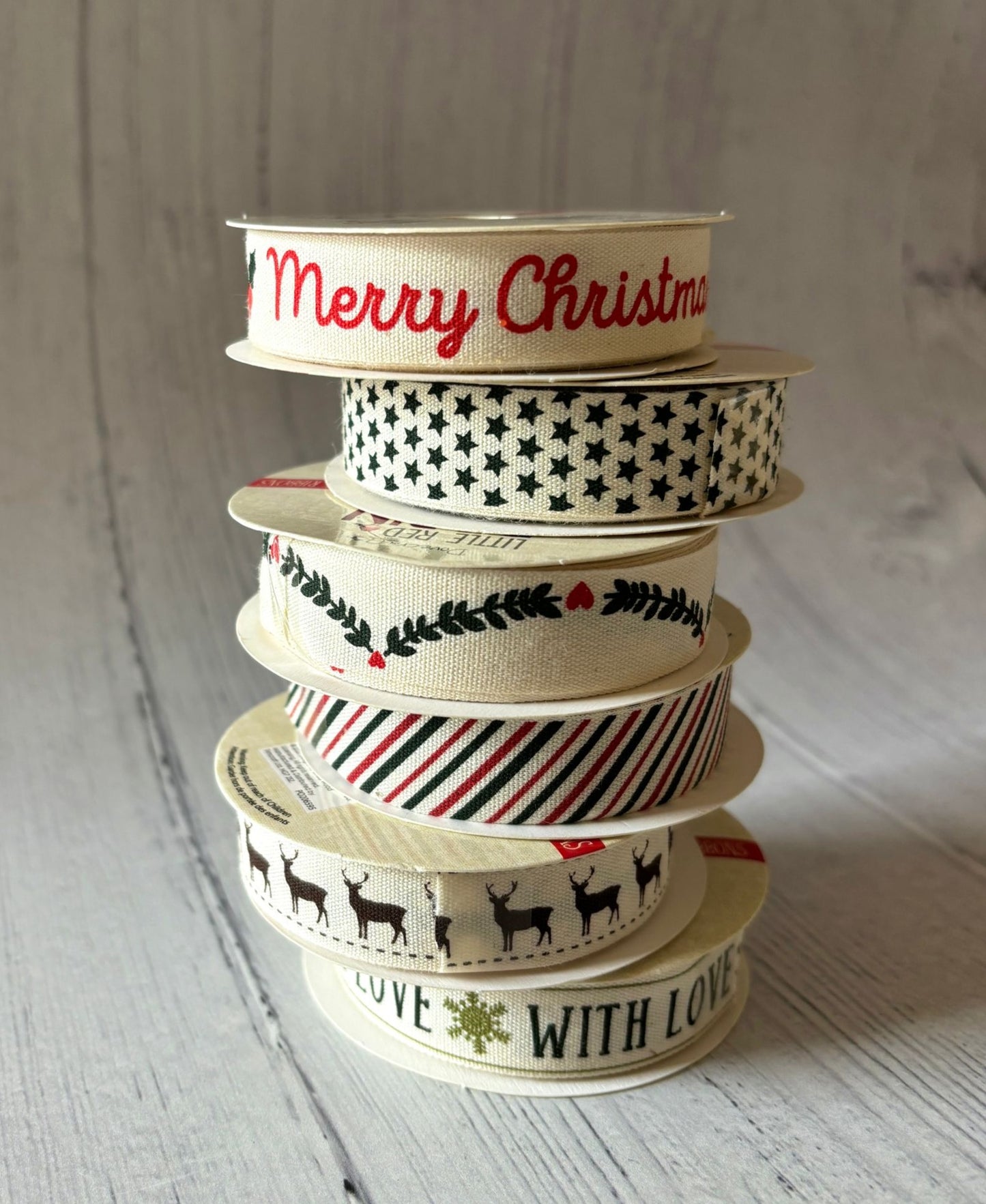 Dovecraft Christmas Ribbon Little Robin x 6 Rolls
