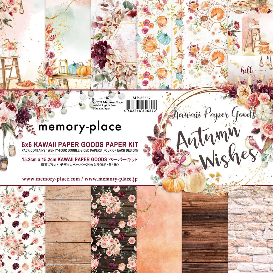 Memory Place Kawaii Paper Goods Autumn Wishes 6x6 Inch Paper Pack (MP-60667)