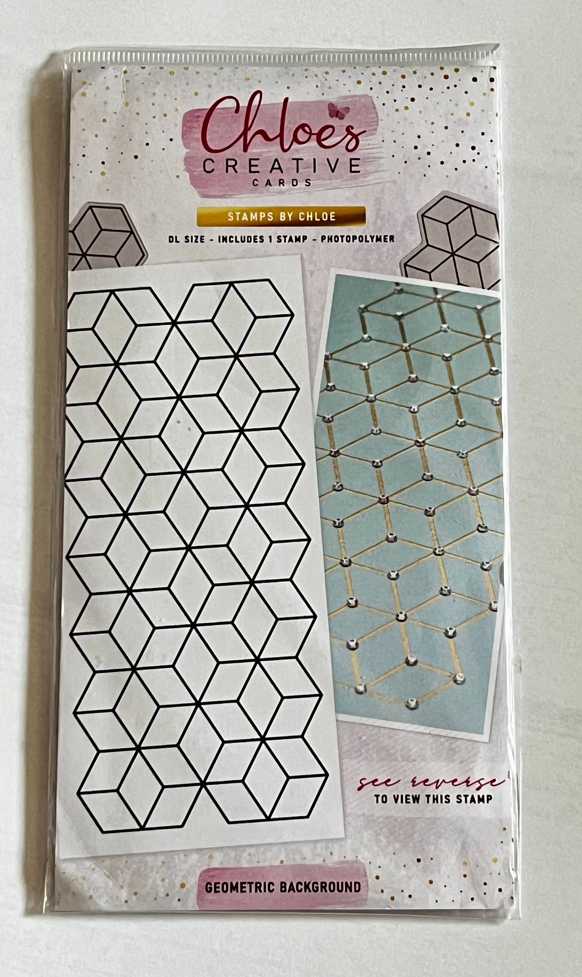 Chloes Creative Cards Geometric Background DL Stamp - Inspire Creationz