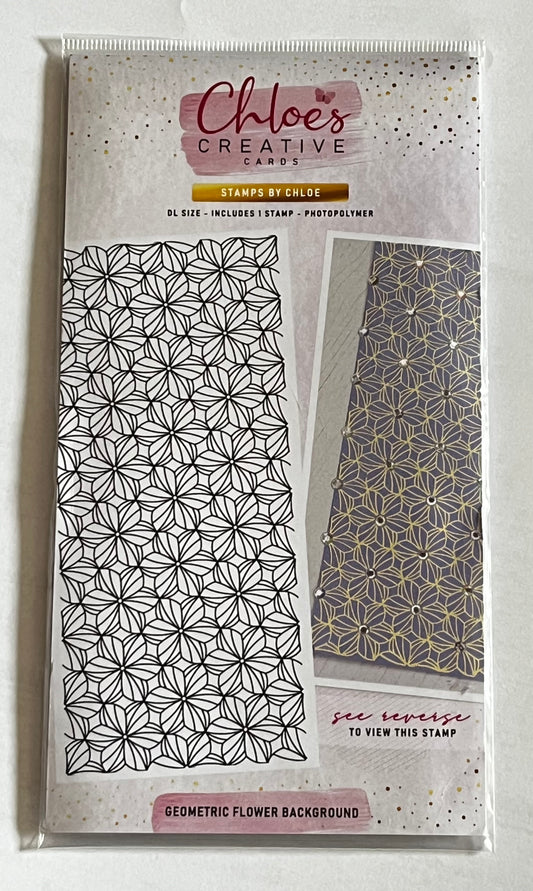 Chloes Creative Cards Geometric Flower Background DL Stamp - Inspire Creationz