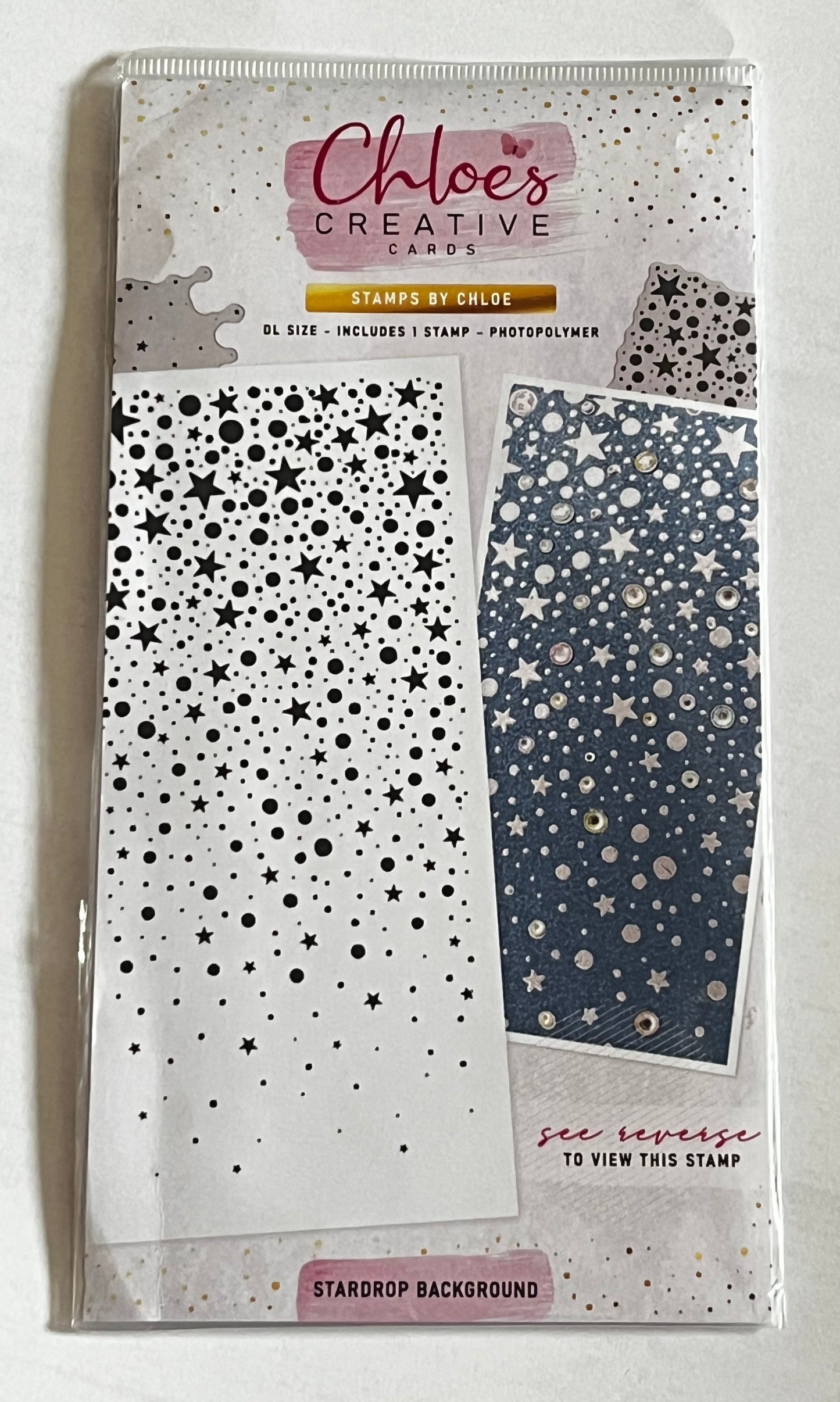 Chloes Creative Cards Stardrop Background DL Stamp - Inspire Creationz