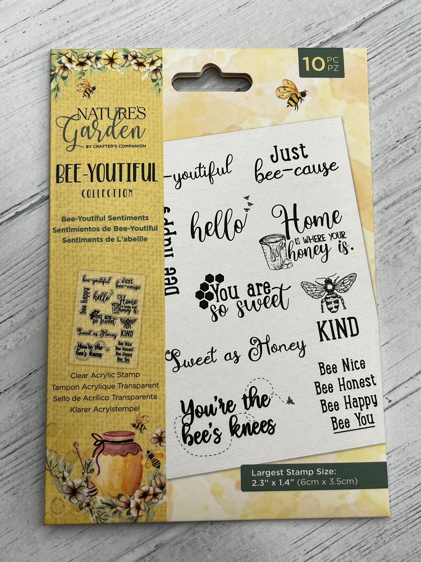 Crafter Companion Natures Garden Bee Youtiful Sentiment Stamps - Inspire Creationz