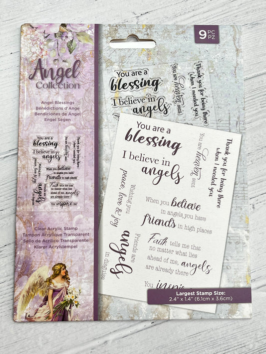 Crafters Companion Angel Collection Angel Blessings Stamps x9 - Inspire Creationz