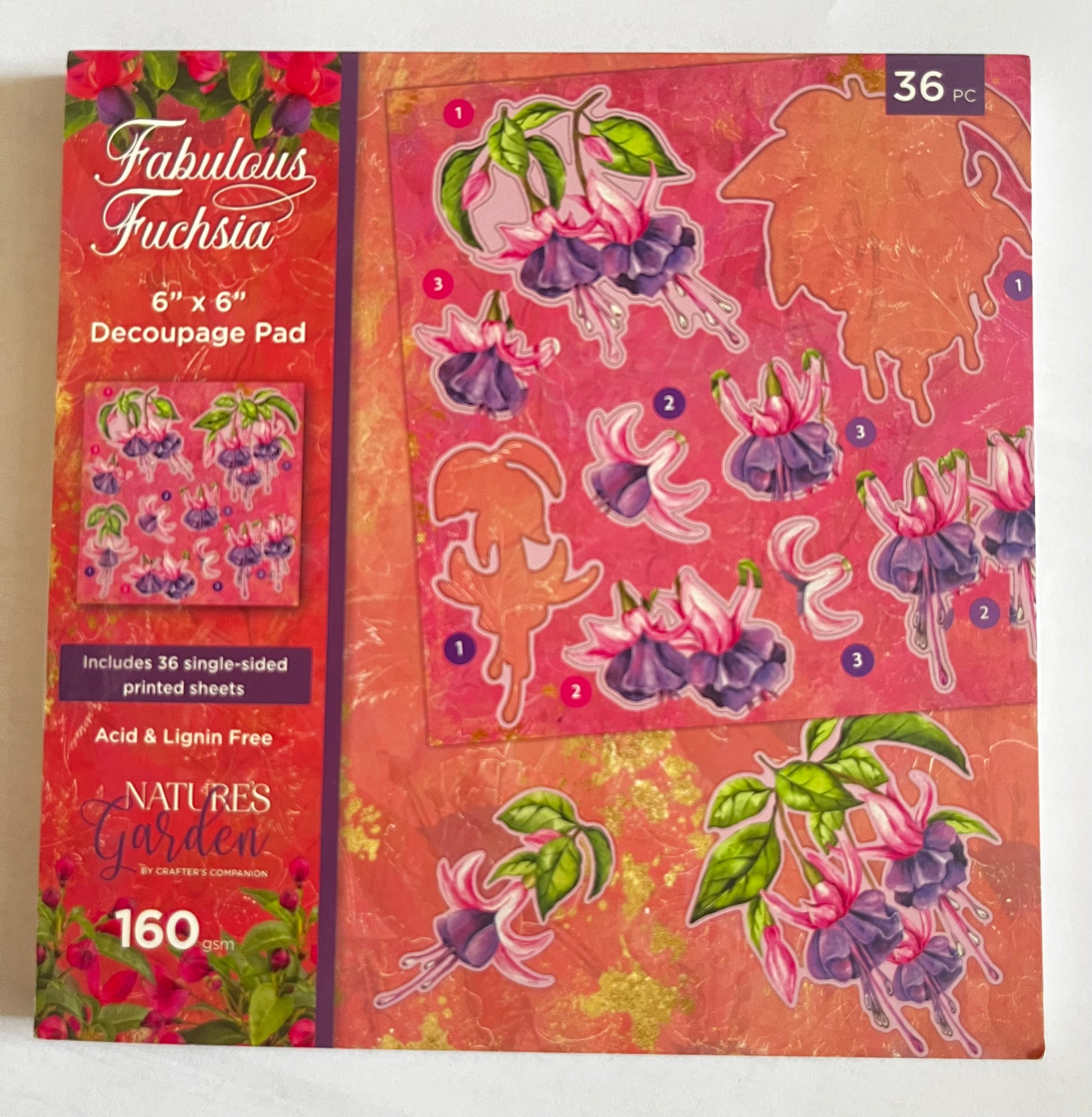 Crafters Companion Fabulous Fuchsia 6x6 Decoupage Pad - Inspire  Creationz