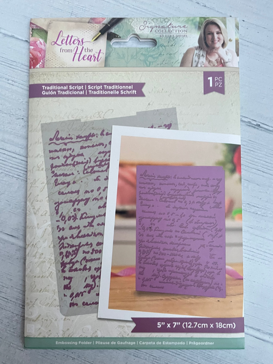 Crafters Companion Letters from the Heart Embossing Folder x1 - Traditional Script from Inspire Creationz