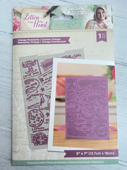 Crafters Companion Letters from the Heart Vintage Postmarks Embossing Folder - Inspire Creationz