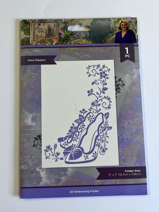 Crafters Companion Once Upon a Time Glass Slippers 2D Embossing Folder x1 from Inspire Creationz