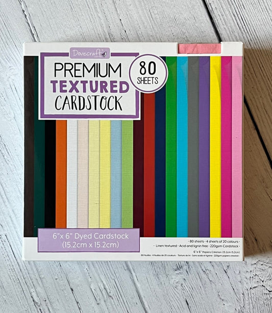 Dovecraft 6”x6” Premium Textured Cardstock - 80 Sheets