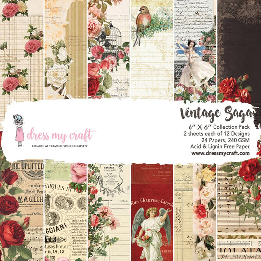 Dress My Craft Vintage Sage 6x6 Paper Pack DMCP1893