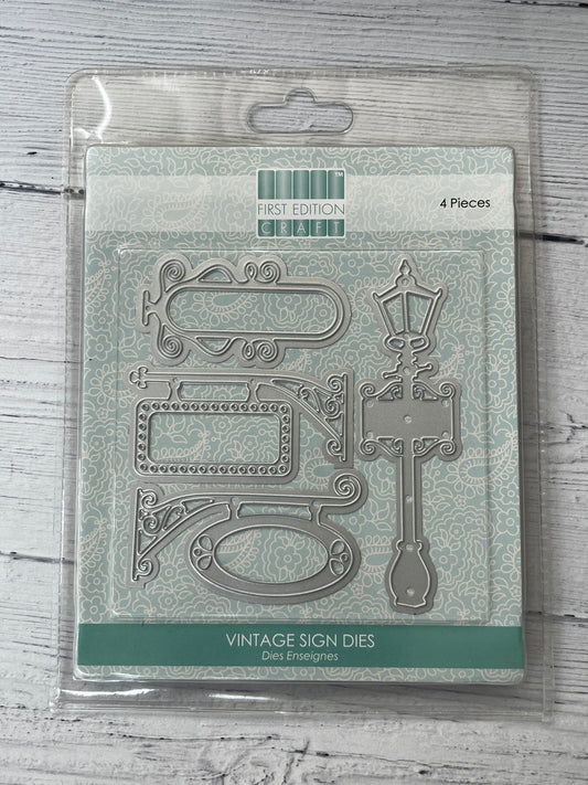 First Edition Vintage Sign Dies x4