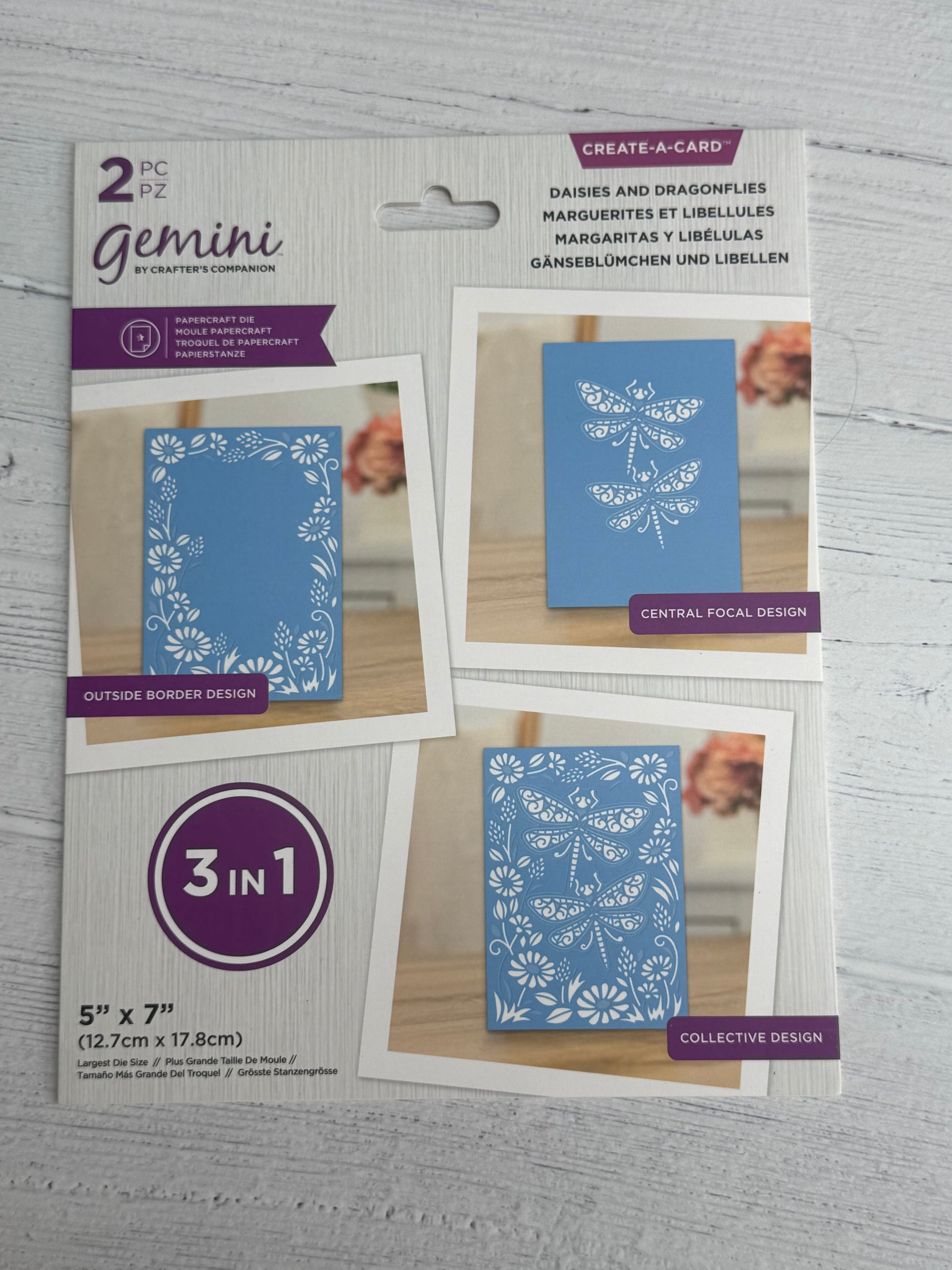 Gemini By Crafter Companion Create-A-Card Daisies and Dragonflies - Inspire Creationz