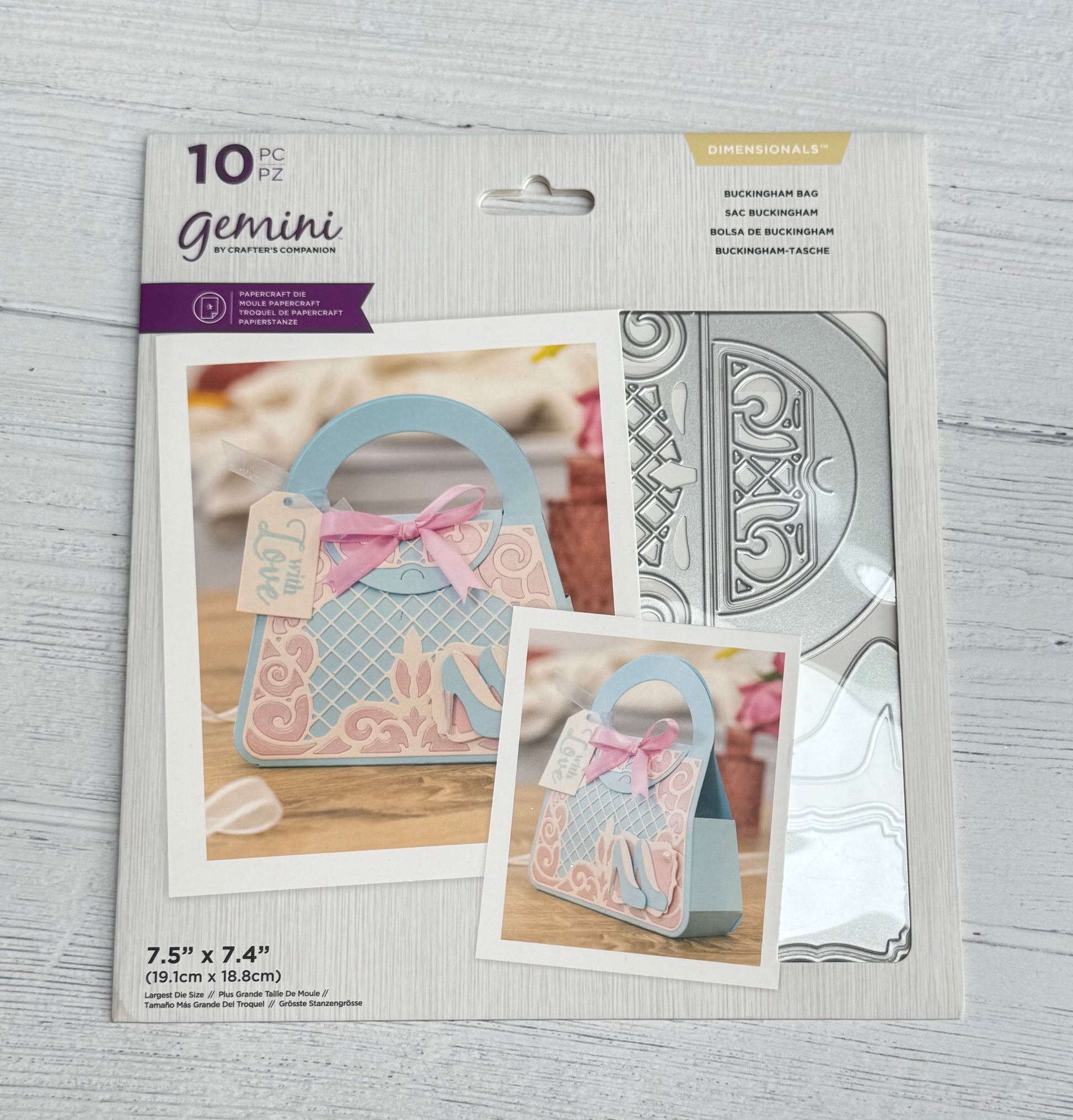 Crafters Companion Gemini Dimensionals Buckingham Bag Die