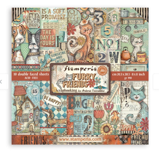 Stamperia Furry Friends 8x8 Paper Pack