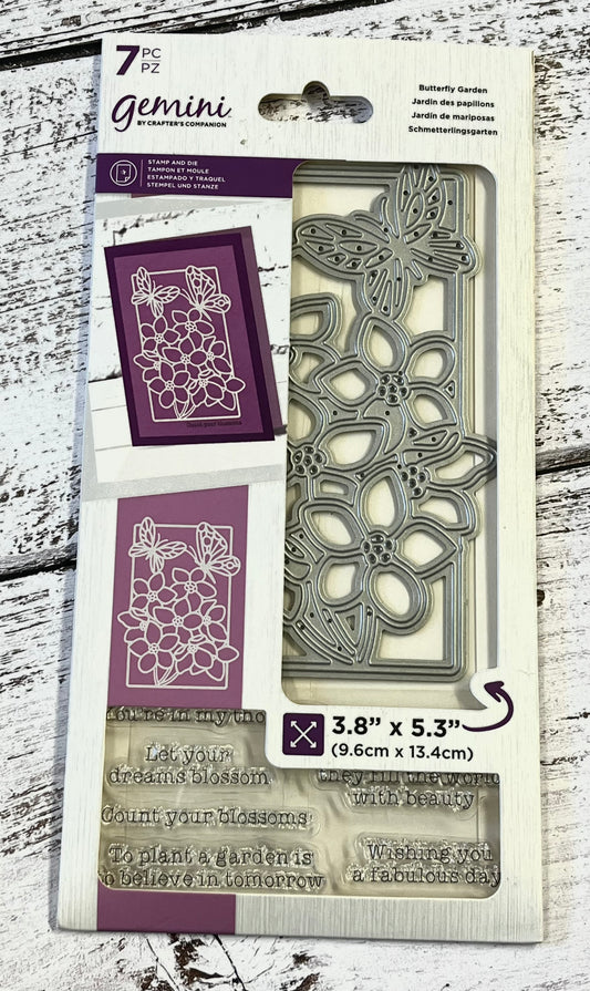 Gemini By Crafters Companion Butterfly Garden Stamp & Die Set - Inspire Creationz