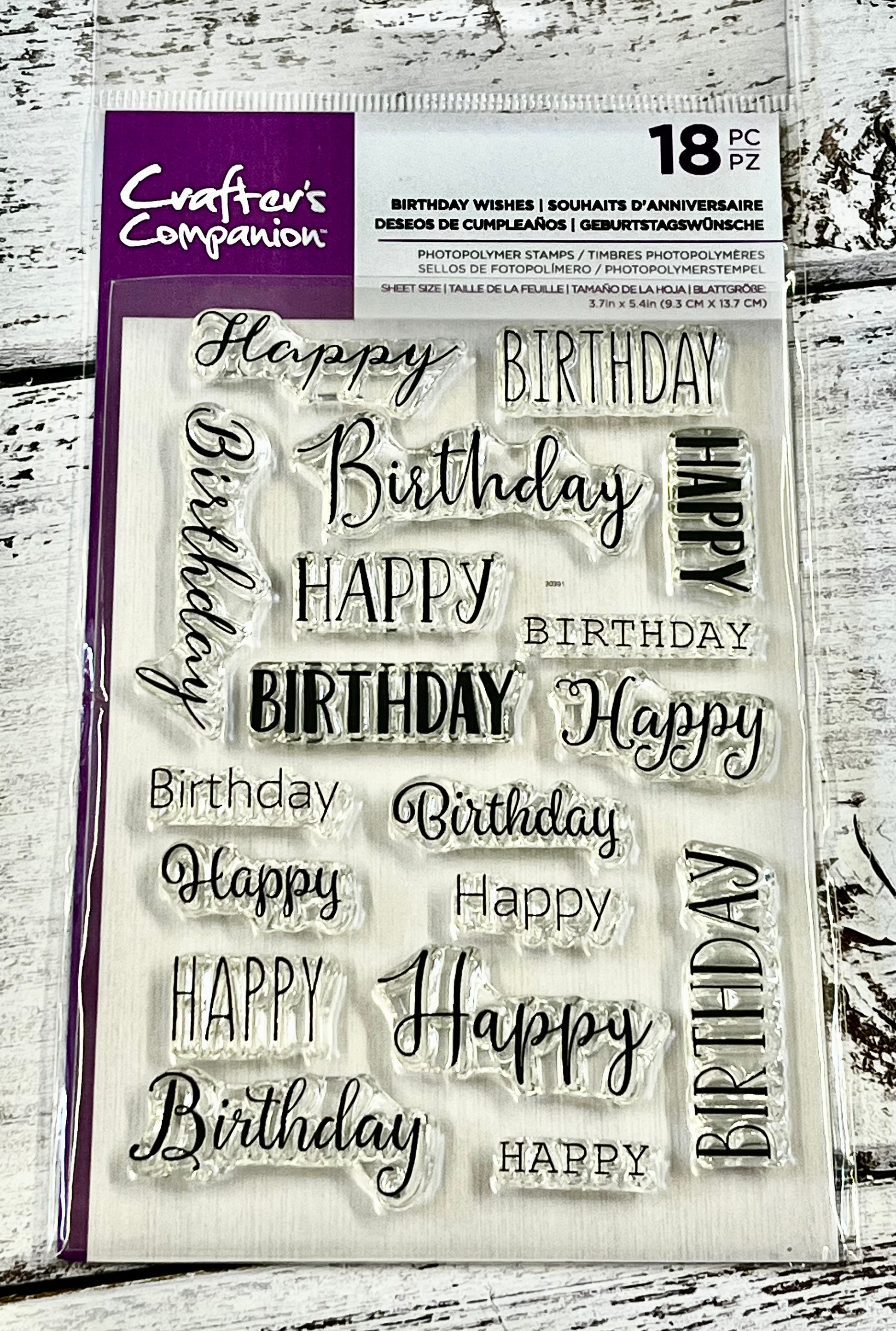 Gemini By Crafters Companion Birthday Wished Clear Stamps x18 - 
Inspire Creationz